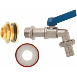 GEKA Anschluss-Set 1/2" Für Regentonnen 3tlg.inkl. Auslaufhahn Mit Dichtung U. Kontermutter